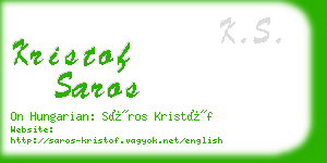 kristof saros business card